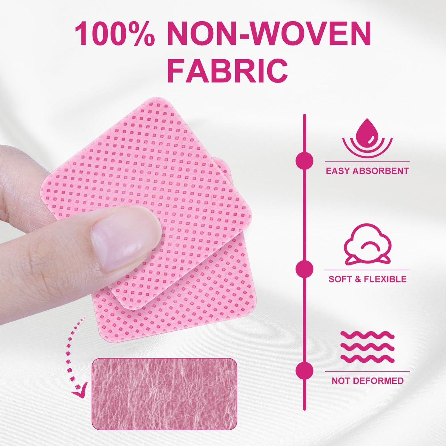 NXJ INFILILA 1080PCS Lint Free Nail Wipes Kit, Pink Gel Nail Polish Remover Set with 1PCS Acetone Pump Dispenser Bottle 200ml(6.8oz) for Professional Soak Off Gel Polish Remover