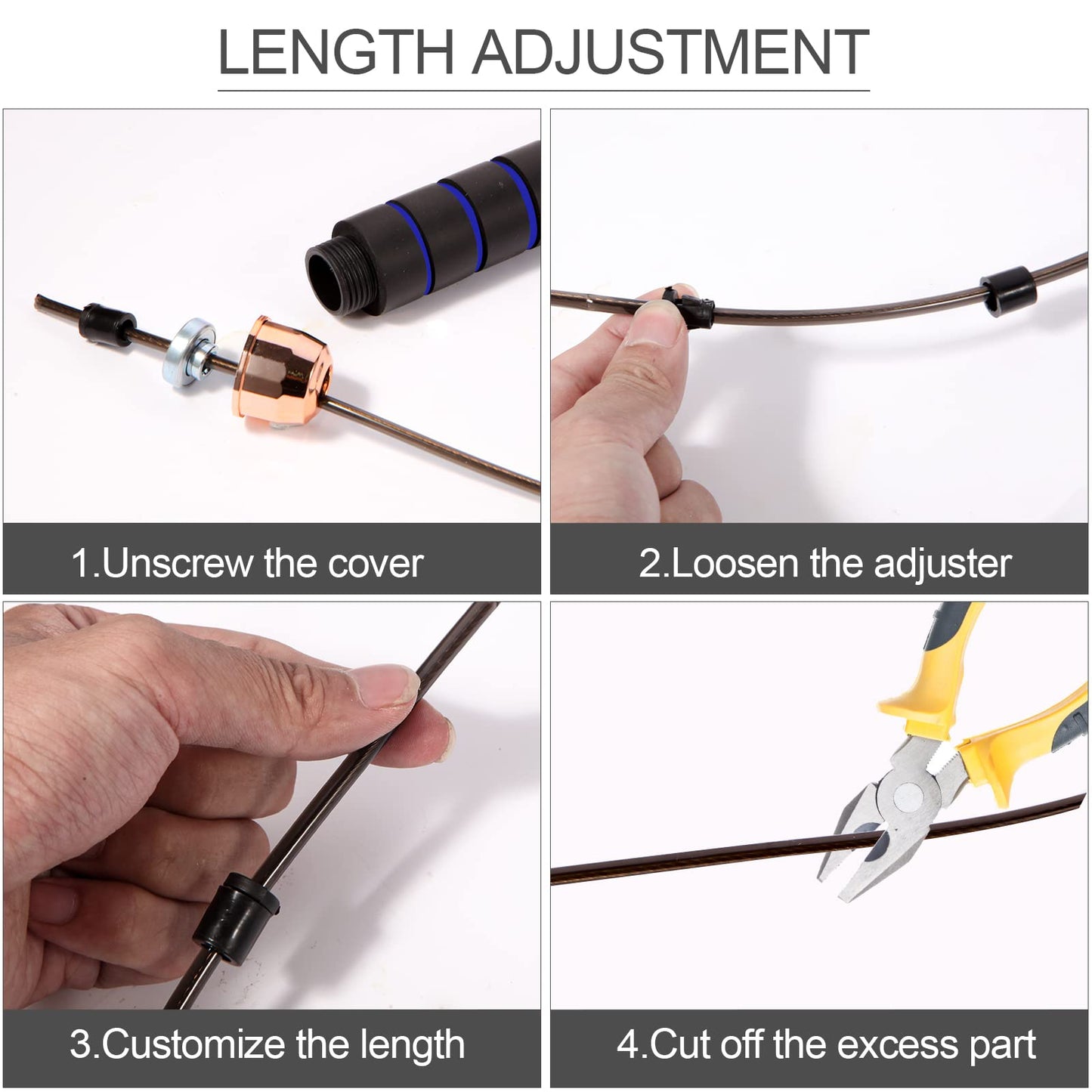 FITMYFAVO Jump Rope Cotton Adjustable Skipping Weighted jumprope for Women，Adult and Children Athletic Fitness Exercise Jumping Rope (Blue)