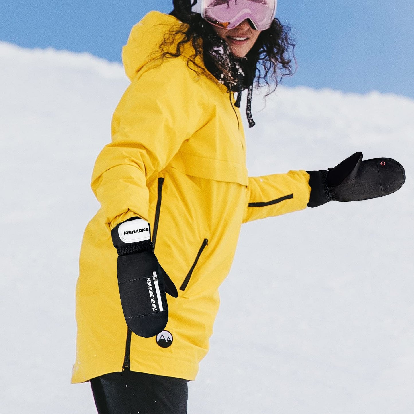 Durio Ski Gloves Women Waterproof Warm Mittens for Men Women Winter Anti-Slip Snow Gloves Snowboard Gloves Black M