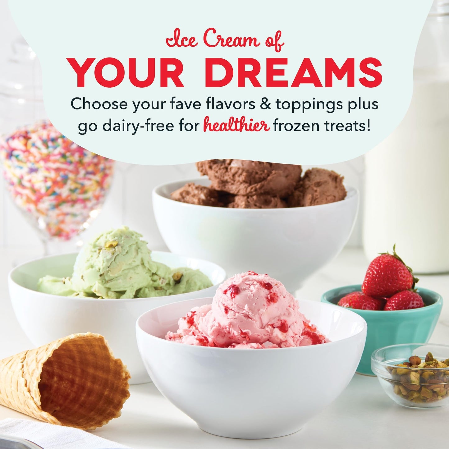 Dash Deluxe Gelato & Ice Cream Maker, 2qt - cream