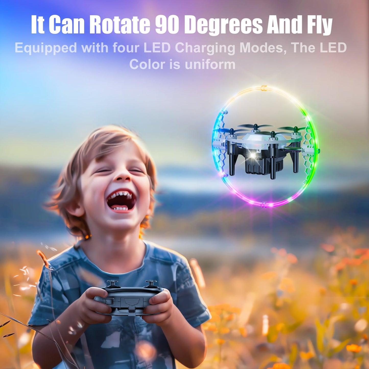 AUGOAK Mini Drones for Kids and beginners, 2024 Small RC Drone Quadcopter Drones with 360 Degree Flip, 90 Degree Surround Flight, Headless Mode, 8-12 Years Old Boys and Girls Ideal Gift Toys