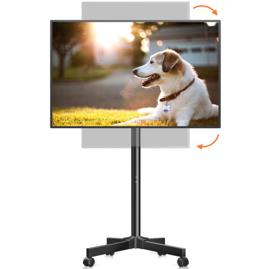 XINLEI Mobile TV Carts, Rotating Rolling TV Stand on Wheels for 13-50" Flat/Curved TVs Height Adjustable 30° Tilt Floor TV Stand Portable Monitor Stand Holds up to 44lbs Max VESA 200x200mm ML1350