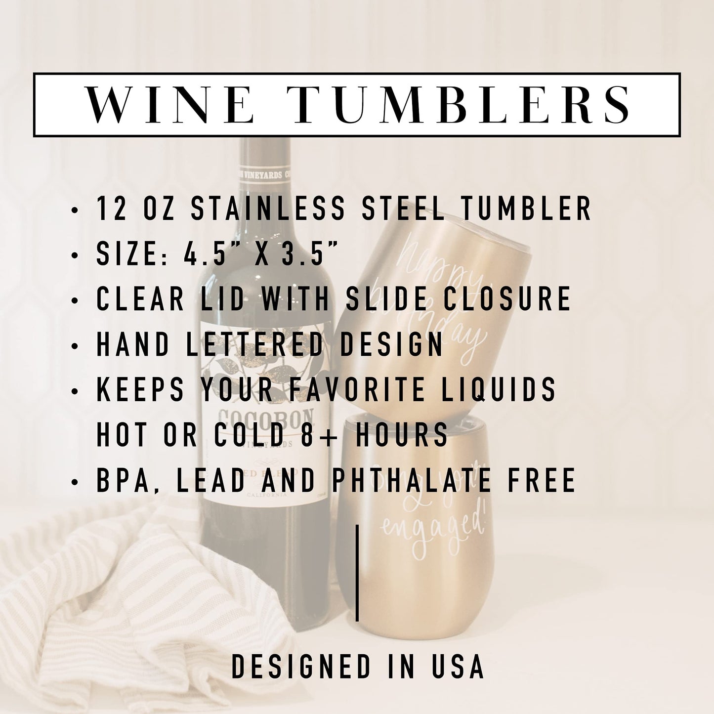 Sweet Water Decor Warm and Cozy Metal Wine Tumbler | 12oz Stainless Steel Insulated Stemless Wine Cup With Lid | Cute Wine Glass with Funny Sayings for Women, Christmas, Holiday, Winter, Xmas