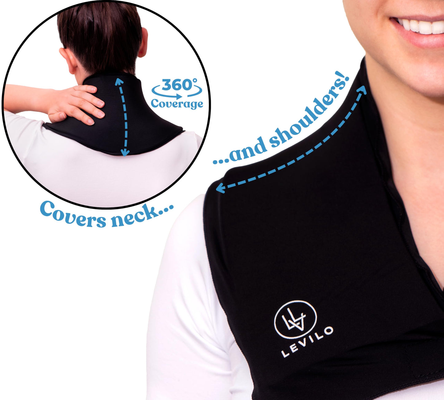 LEVILO Ice Pack for Neck and Shoulders, Reusable Ice Pack for Neck, Hot or Cold Therapy for Cervical, Injuries, Swelling, Inflammation, Surgery Recovery, Sprains, Work Stress
