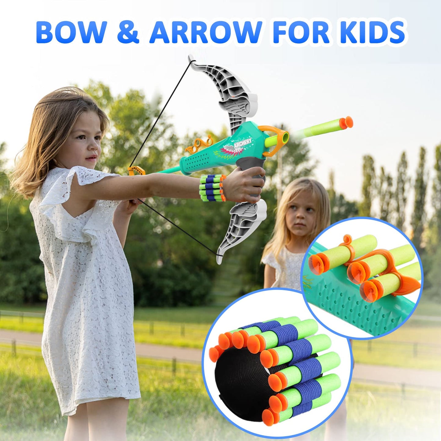Britik Bow and Arrow for Kids Toys - Archery Set with 20 Suction Cup Arrows, Gifts for Boys Girls Toddler Age 4 5 6 7 8 Year Old