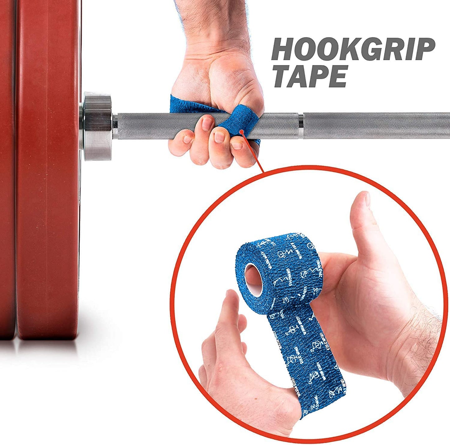 WARM BODY COLD MIND 2" Premium Lifting Thumb Tape for Weightlifting - Hook Grip for Powerlifting, Strength/Cross Training, Deadlift, Weight Lifting, Athletic Finger Wrap (Blue 3 Rolls)