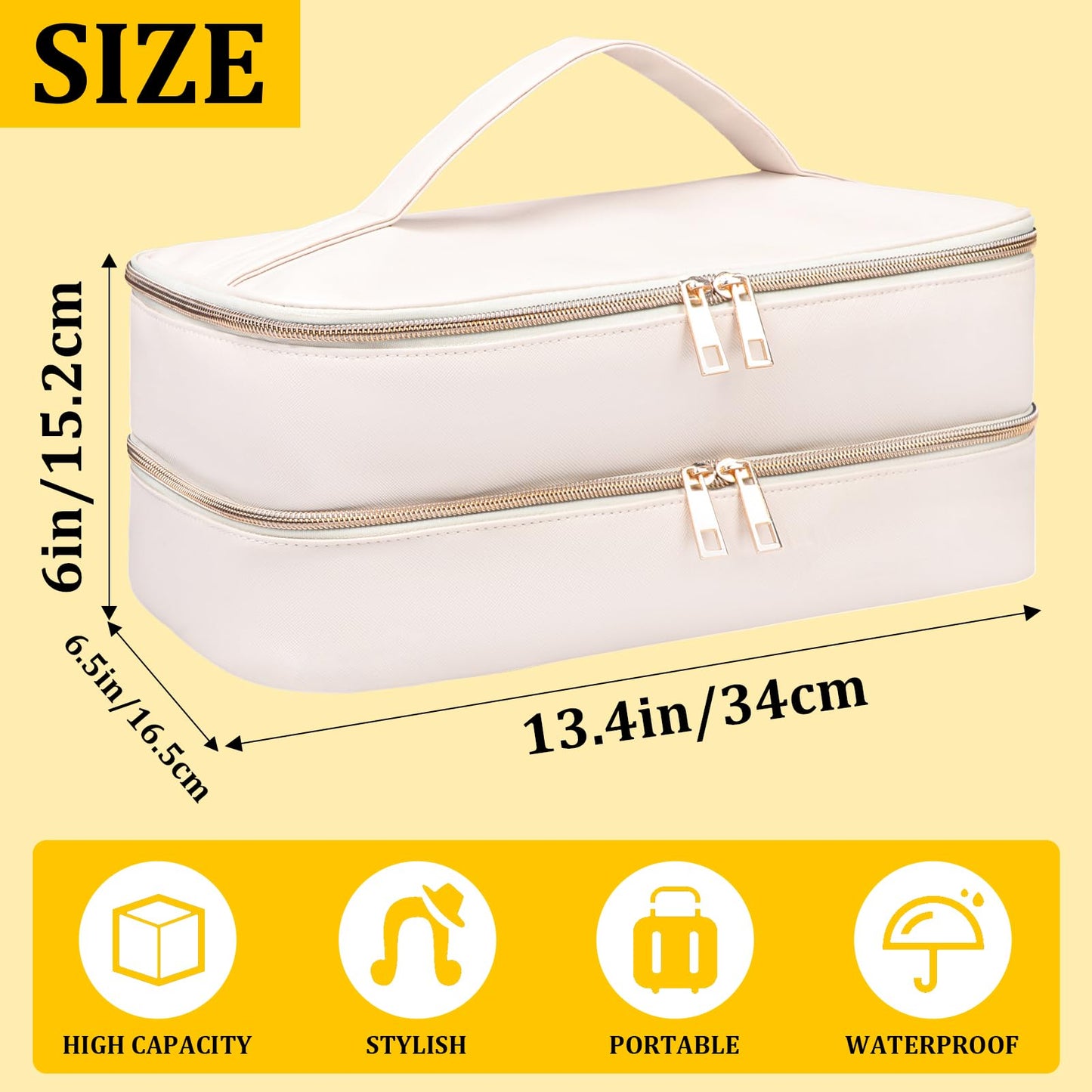 Sambois Travel Carrying Case for Shark Flex Style, Double Layer Storage Case for Shark SpeedStyle Hair Dryer Attachments, Waterproof PU Leather Organizer Bag for Shark Airwrap Styler (Dianthus White)