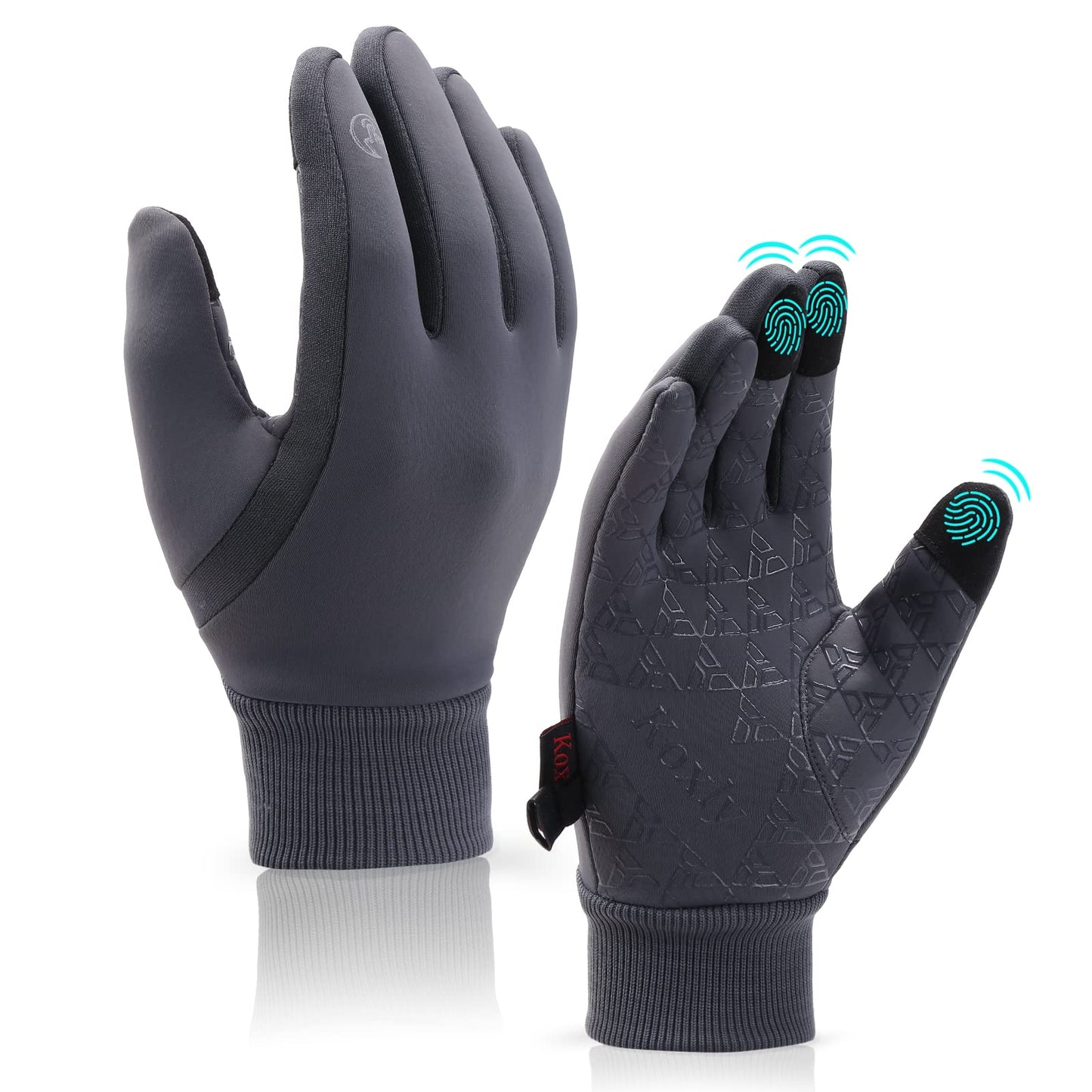 Koxly Winter Gloves Men Women Touch Screen Glove Warm Gloves Anti-Slip Windproof Waterproof Texting Gloves for Running Cycling