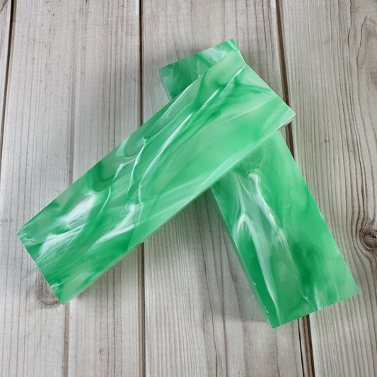 Uotowell Pre-Cut Epoxy Resin Scales Blanks for Decorative Inlays in Guitar Bodies, Necks, Engraved Knife Handle and Gun Grips - Emerald Green