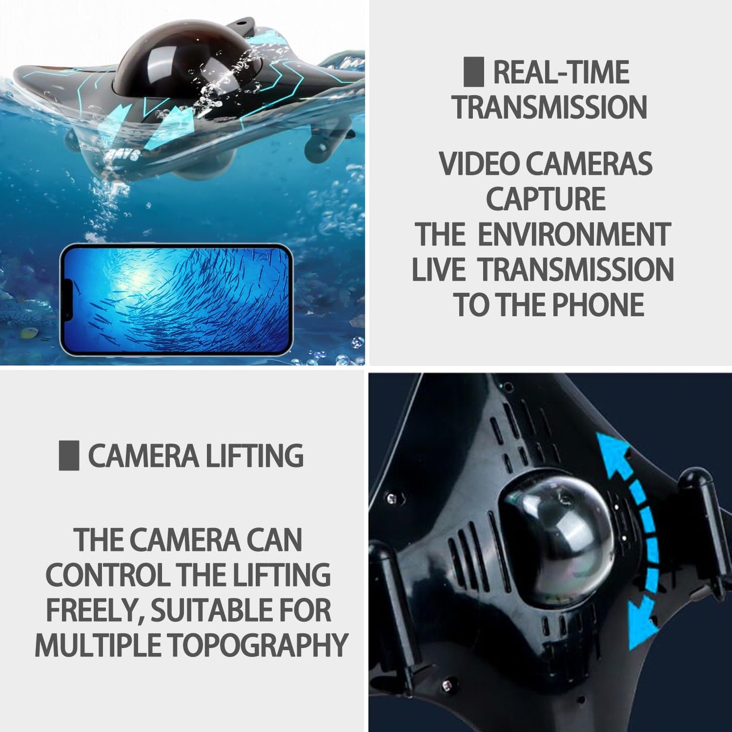Losbenco WiFi RC Boat with Camera - 6 CH Waterproof Remote Control Boat for Pools & Lakes, Wireless App Control for iOS & Android, Real-Time Photography, Toys for Adults & Kids Ages 8+
