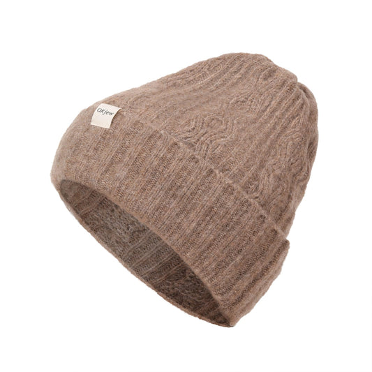 Okjew Men's Knit Cuffed Beanie Knit Hats for Men Women's Cuffed Knitted Hat Winter Hats(Grey Camel)