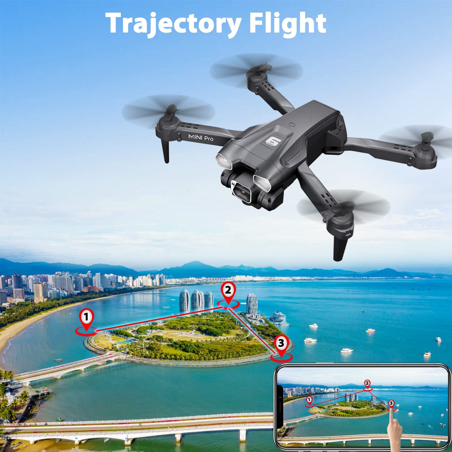 MOCVOO Drone with Two Camera for Adults, 1080P HD Mini FPV Drones for Kids Beginners, Foldable RC Quadcopter Toys for Boys Girls with Altitude Hold, 3D Flip, 3 Speeds, Headless Mode, Carrying Case