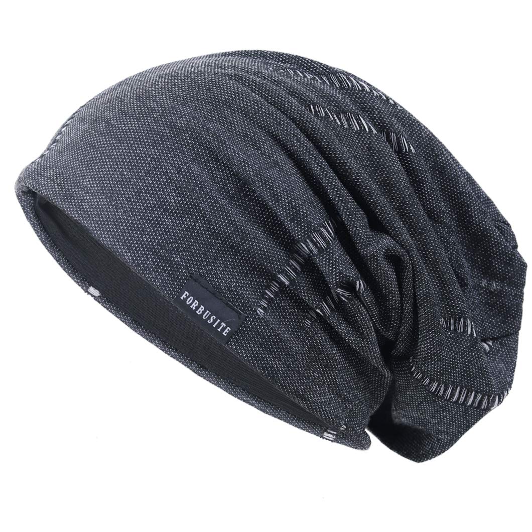 Ruphedy Men Summer Slouchy Beanie Long Baggy Thin Lightweight Skull Cap B011h (B402-Grey)