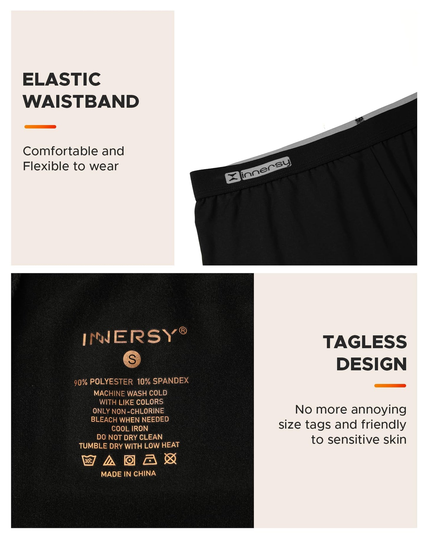 INNERSY Women's Thermal Leggings Warm Winter Thermal Underwear Bottoms High Waisted Yoga Pants(Small, Black)