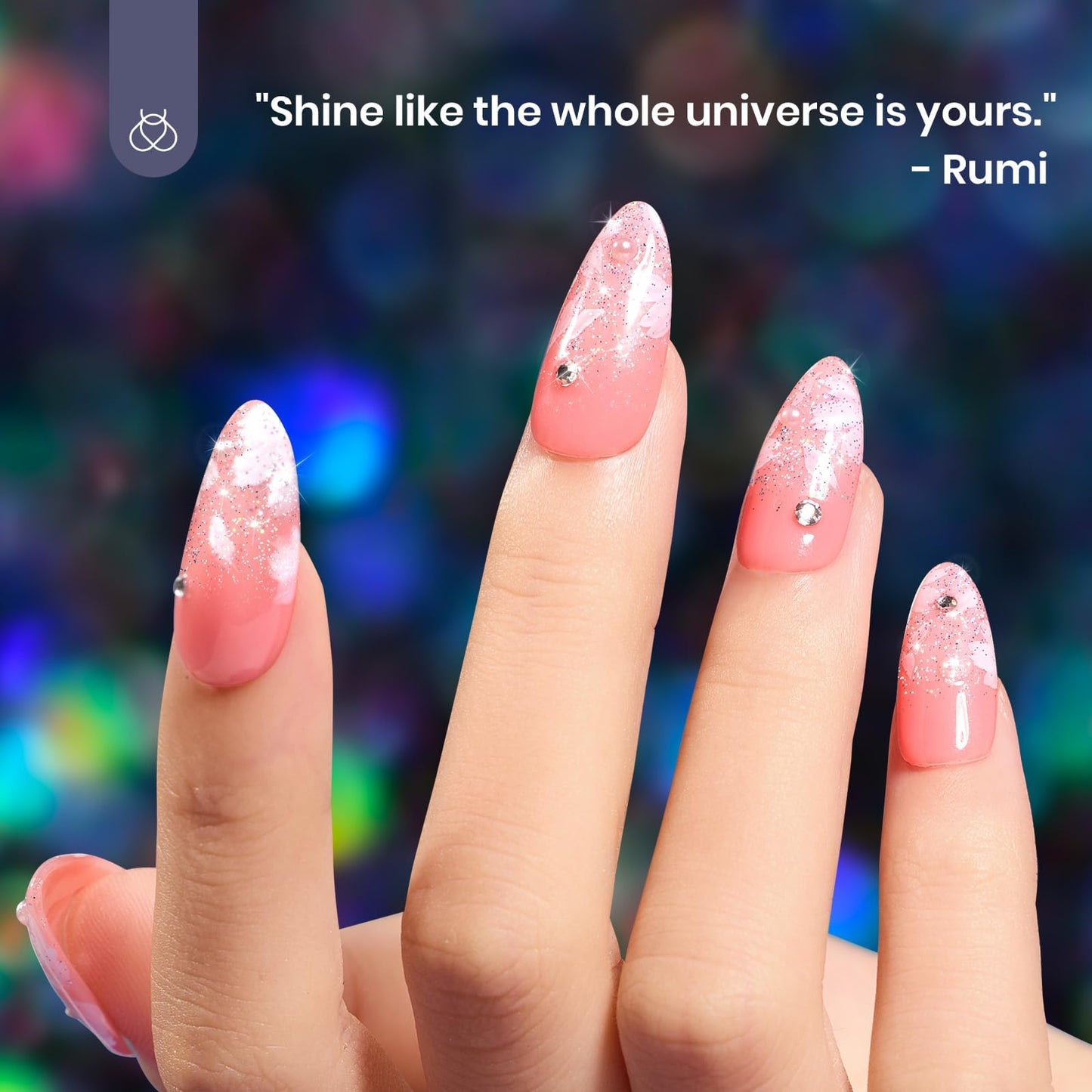 Beetles Glitter Gel Top Coat Iridescent Silver Mix Glitter Gel Nail Polish Glossy Shiny Soak Off Rainbow Shimmer No Wipe Top Coat (10ML)