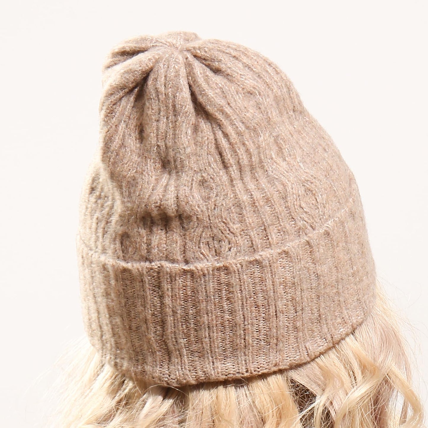 Okjew Men's Knit Cuffed Beanie Knit Hats for Men Women's Cuffed Knitted Hat Winter Hats(Grey Camel)