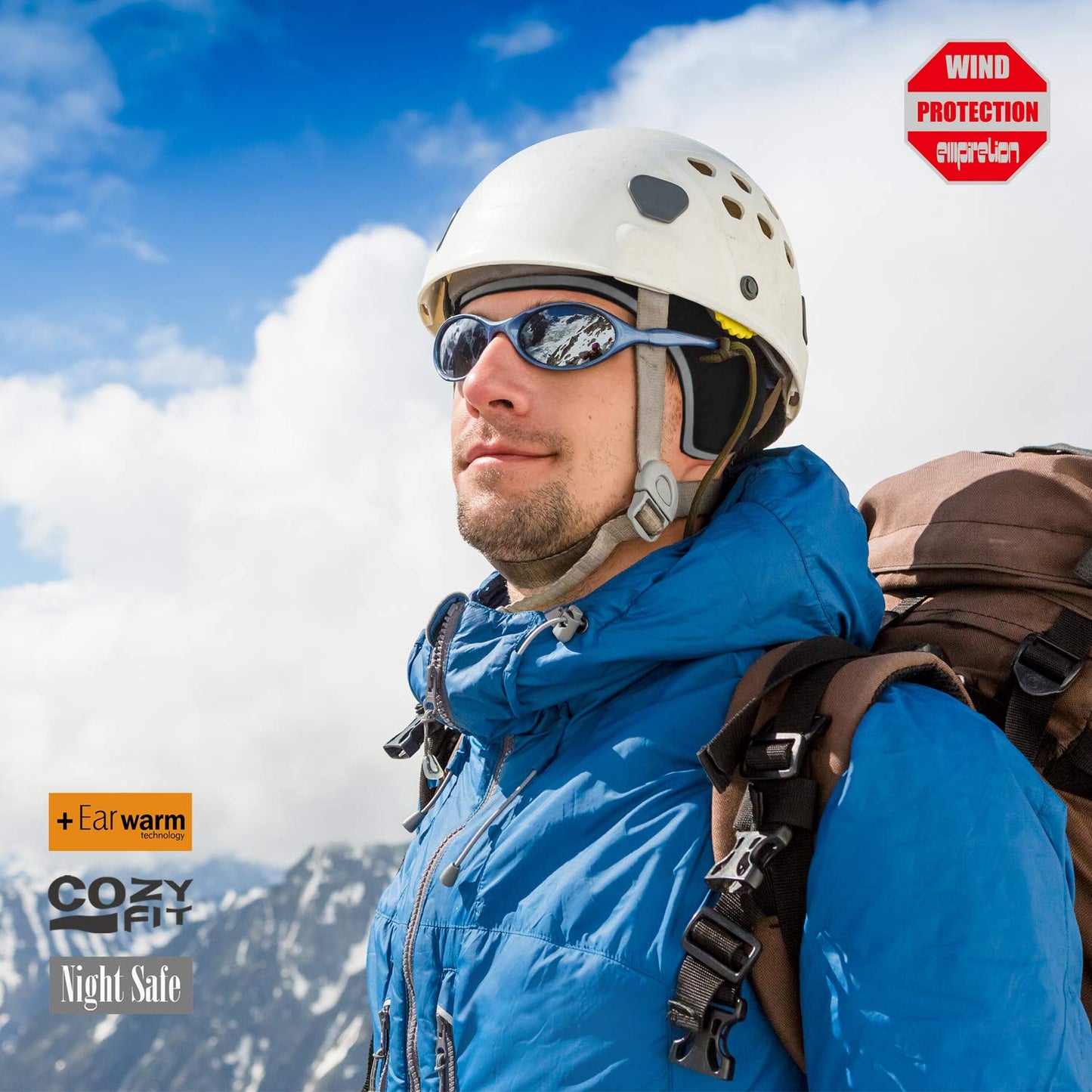 EMPISPORTS Thermal Helmet Liner Skull Cap Ears Windproof Protection Winter Warm Cycling Running Skiing Beanie Winter (Black + DK Grey Mel., 2)