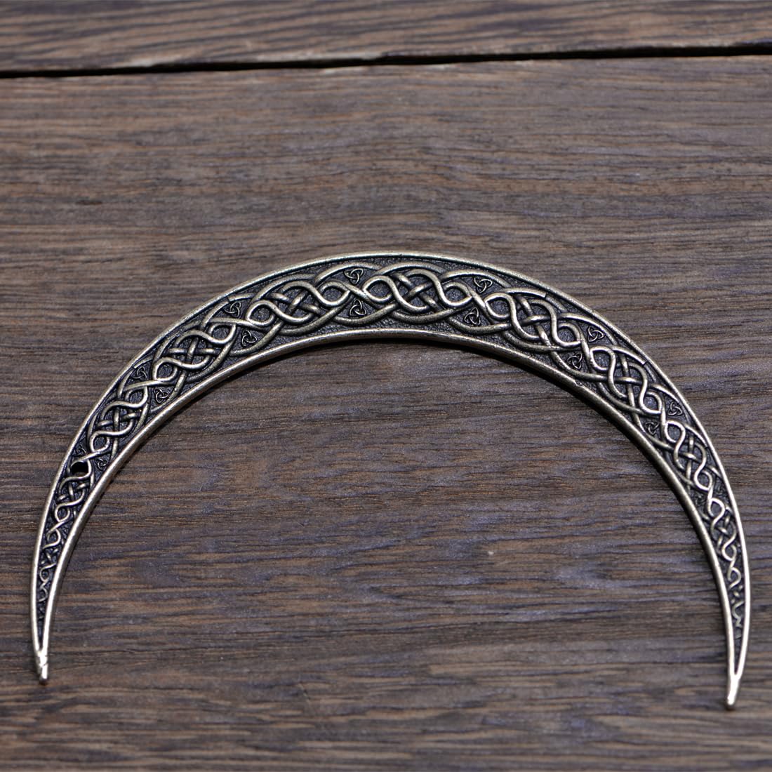 LANGHONG 2PCS Moon Crescent Hairpin For Women Viking Hair Stick Forks Knot Hair Styling Pins (ZZAB)