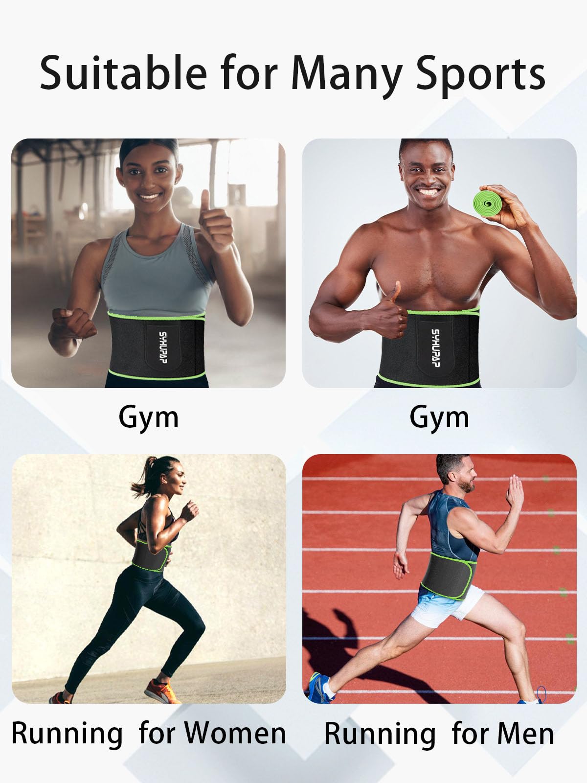 SYXUPAP Waist Trimmer for Women and Men,Waist Trainer for High-Intensity Training & Workouts, Size M Silver