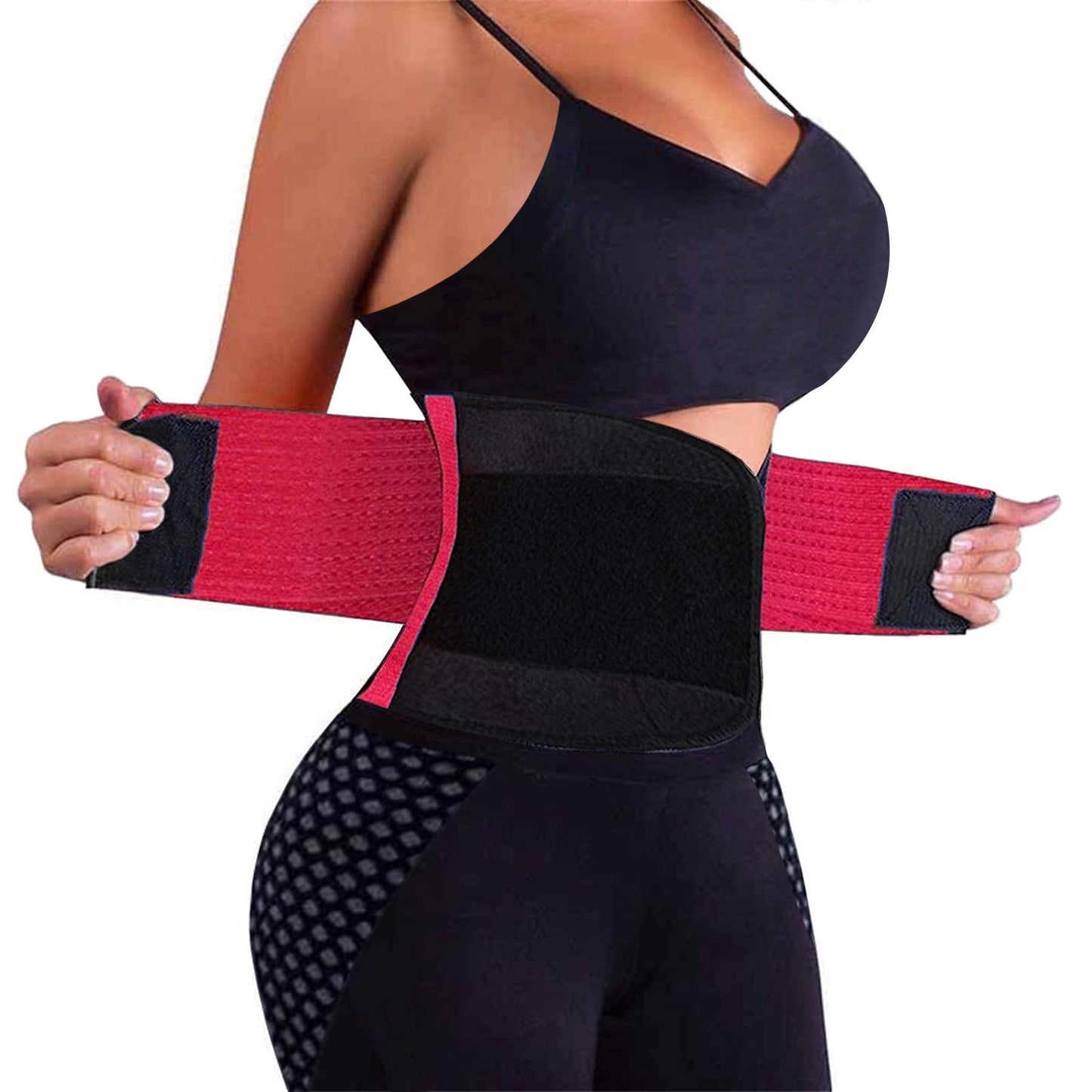 VENUZOR Waist Trainer Belt for Women - Waist Cincher Trimmer - Slimming Body Shaper Belt - Sport Girdle Belt (UP Graded)(Rose Red,Small)