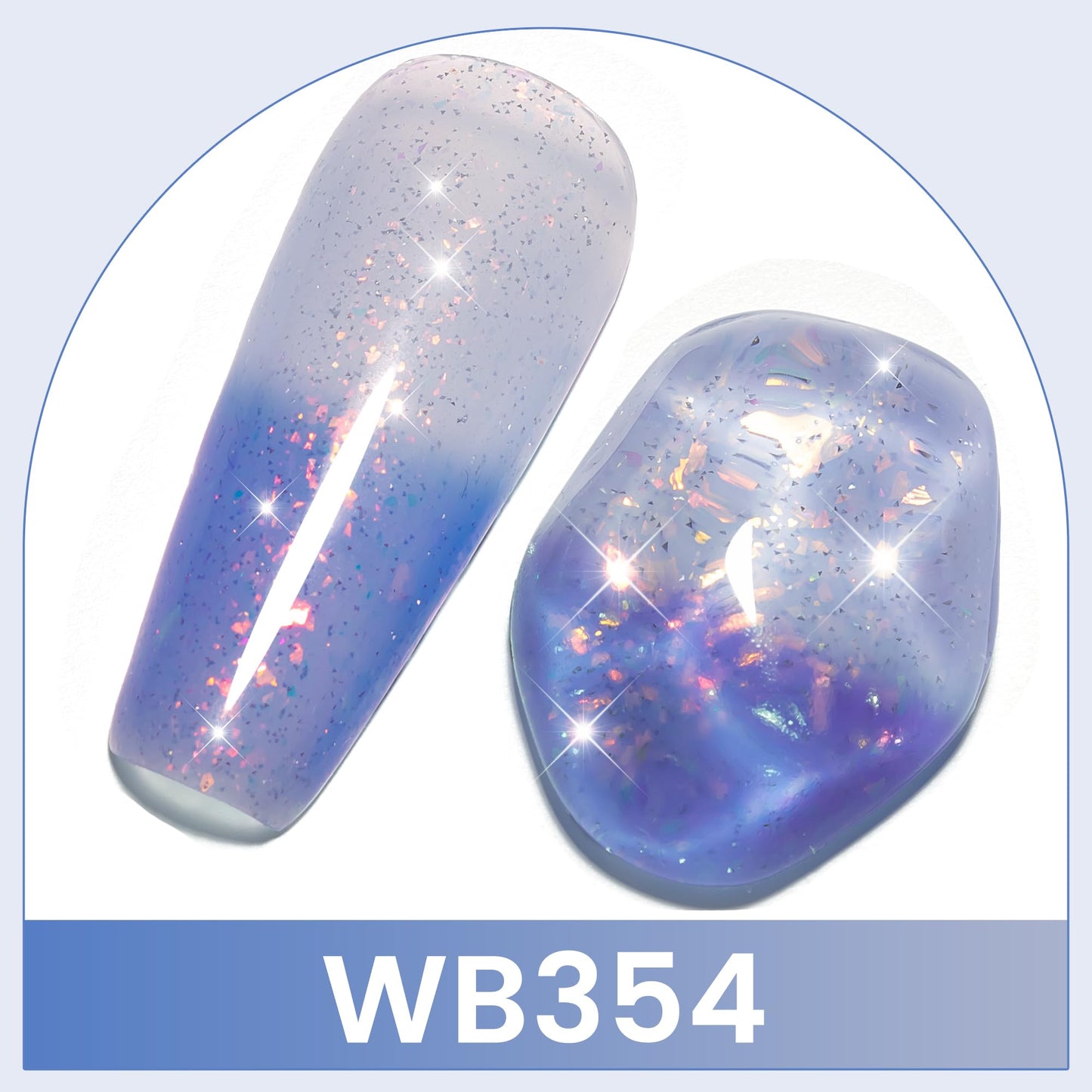 YTD Likomey Brocade Glitter Color Changing Gel Nail Polish,15ml Light Blue To Blue Shimmer Mood Temperature Change Colors Iridescent Flakes,Spring Summer Thermal Ombre UV Nail Gel,WB354