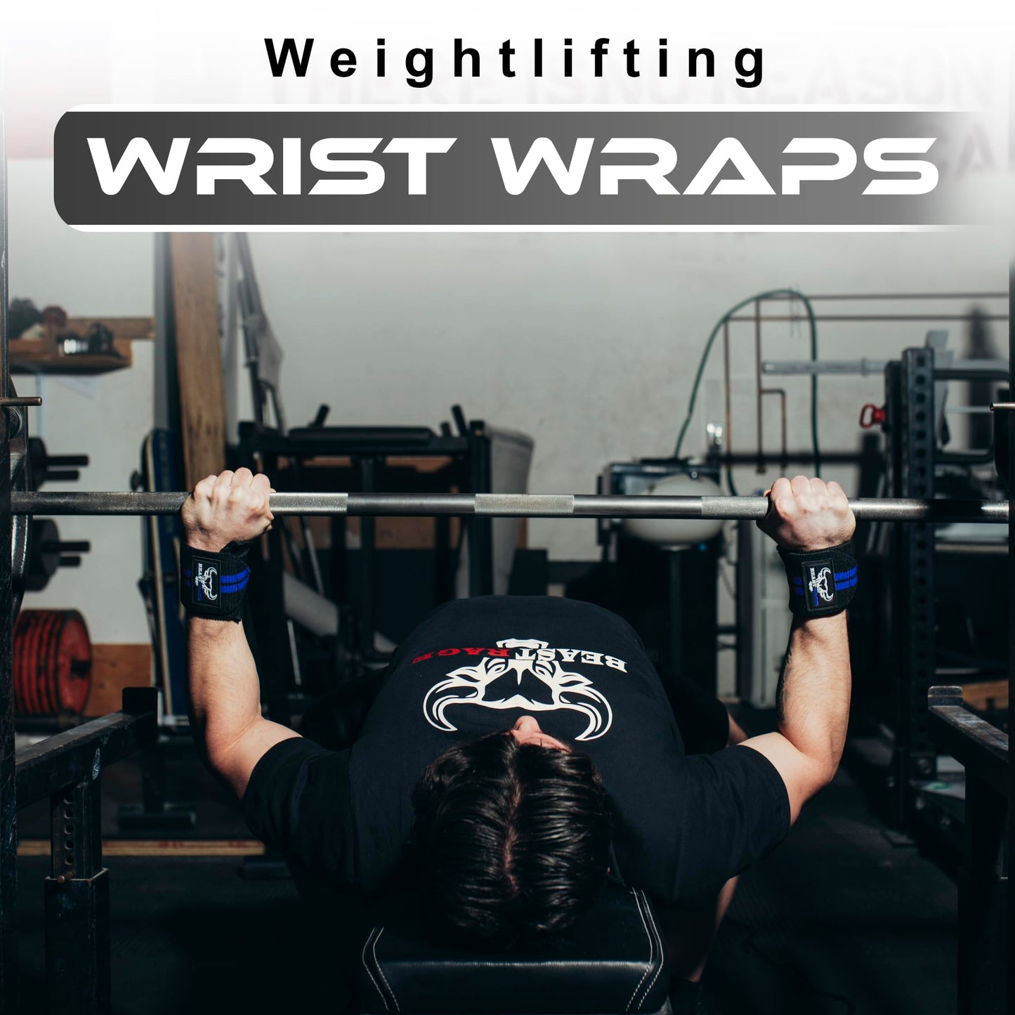 BEAST RAGE® Wrist Wraps for Weightlifting Adjustable Lifting Straps & Wrist Straps with Thumb Loop for Enhanced Gym Support, Wrist Support for Powerlifting, Bodybuilding and Gym workout (Black Blu)