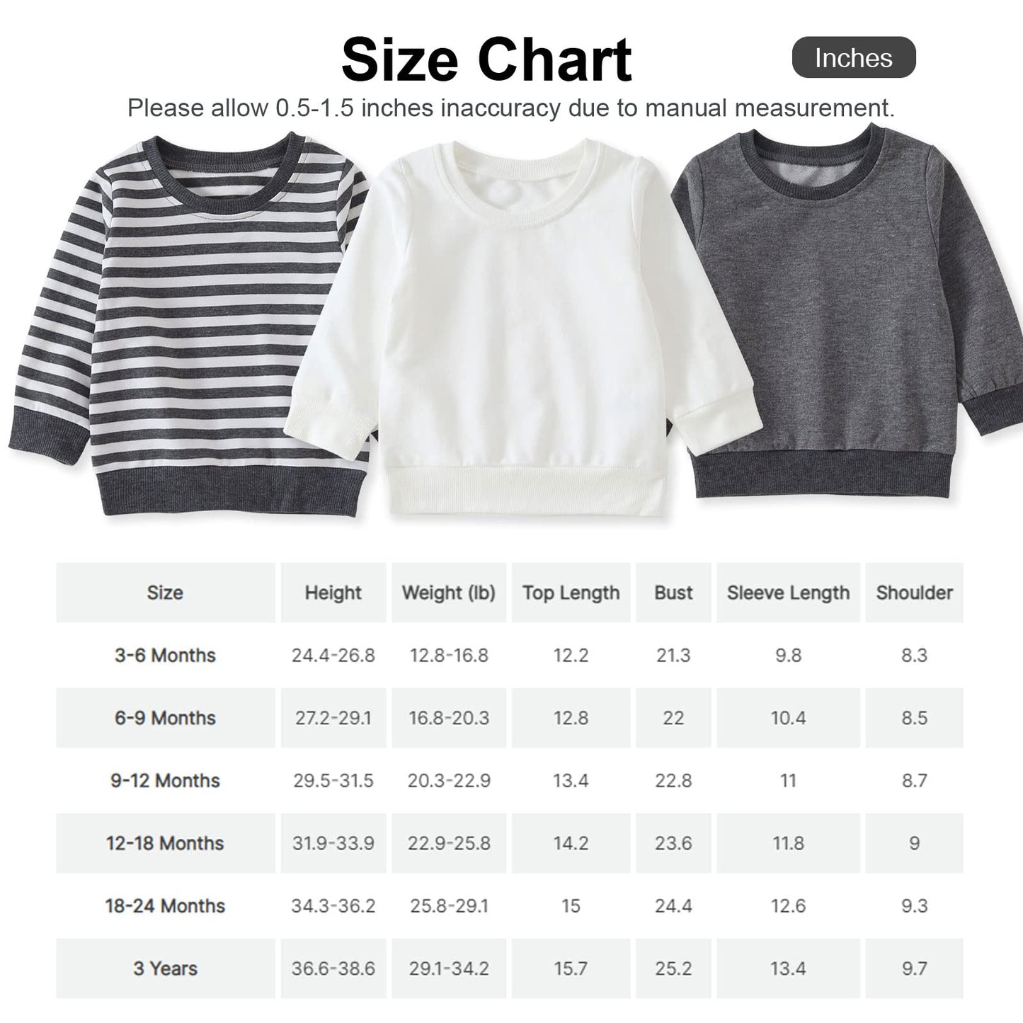 PATPAT Boys Long Sleeve Shirts Grey Sweatshirt Toddler Boys Clothes Baby Boy Winter Clothes Orange Shirt Boys Toddler Clothes For Boys Crewneck Sweatshirts Dark Grey 12-18 Months