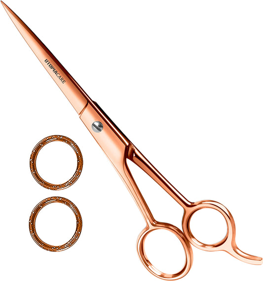 Utopia Care Hair Cutting and Hairdressing Scissors 6.5 Inch, Premium Stainless Steel Shears with Smooth Razor and Sharp Edge Blades for Salons, Men, Women and Kids, Rose Gold