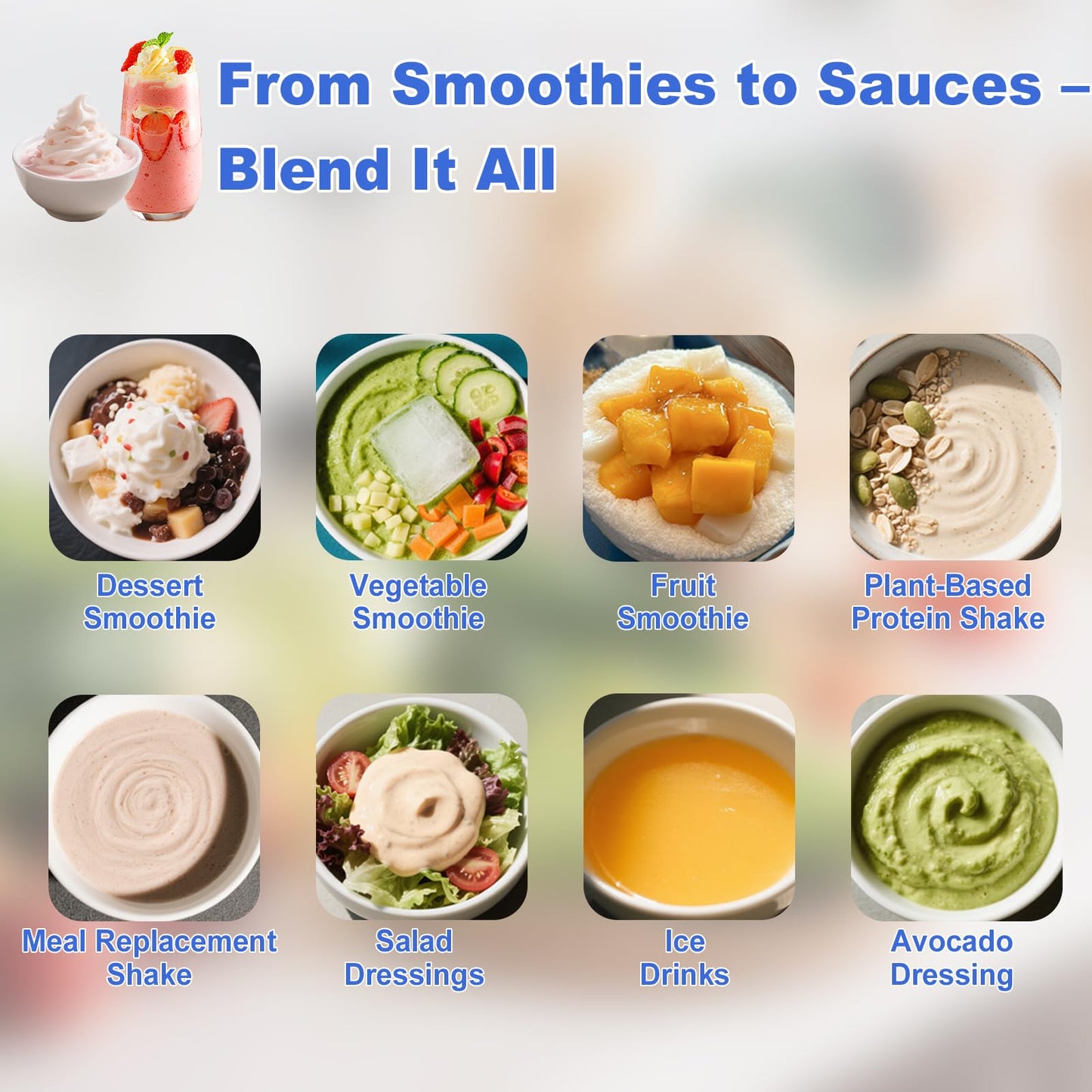 Smoothie Blender, Personal Blender for Shakes and Smoothies with 20oz Portable Cup, Travel Lid and Stainless Steel Blades, Rechargeable Portable Smoothie Maker for Juices, Office, Gym, Travel