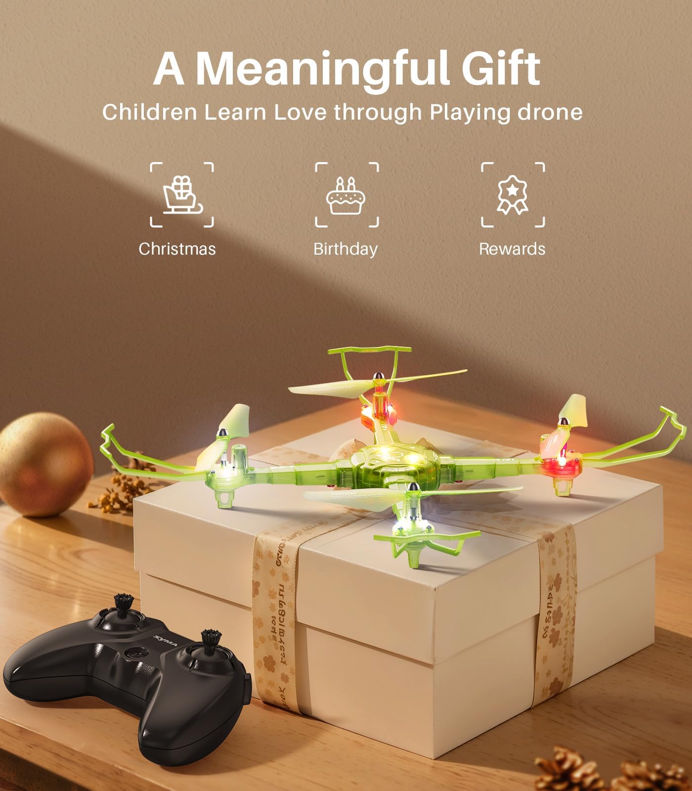 SYMA Kids Drone with 7-Color LED Light, X440 Indoor Drone for Adults with Altitude Hold, 360°Flip Lightweight RC Helicopter, 2 Batteries Easy to Fly Gift for Kids Beginners