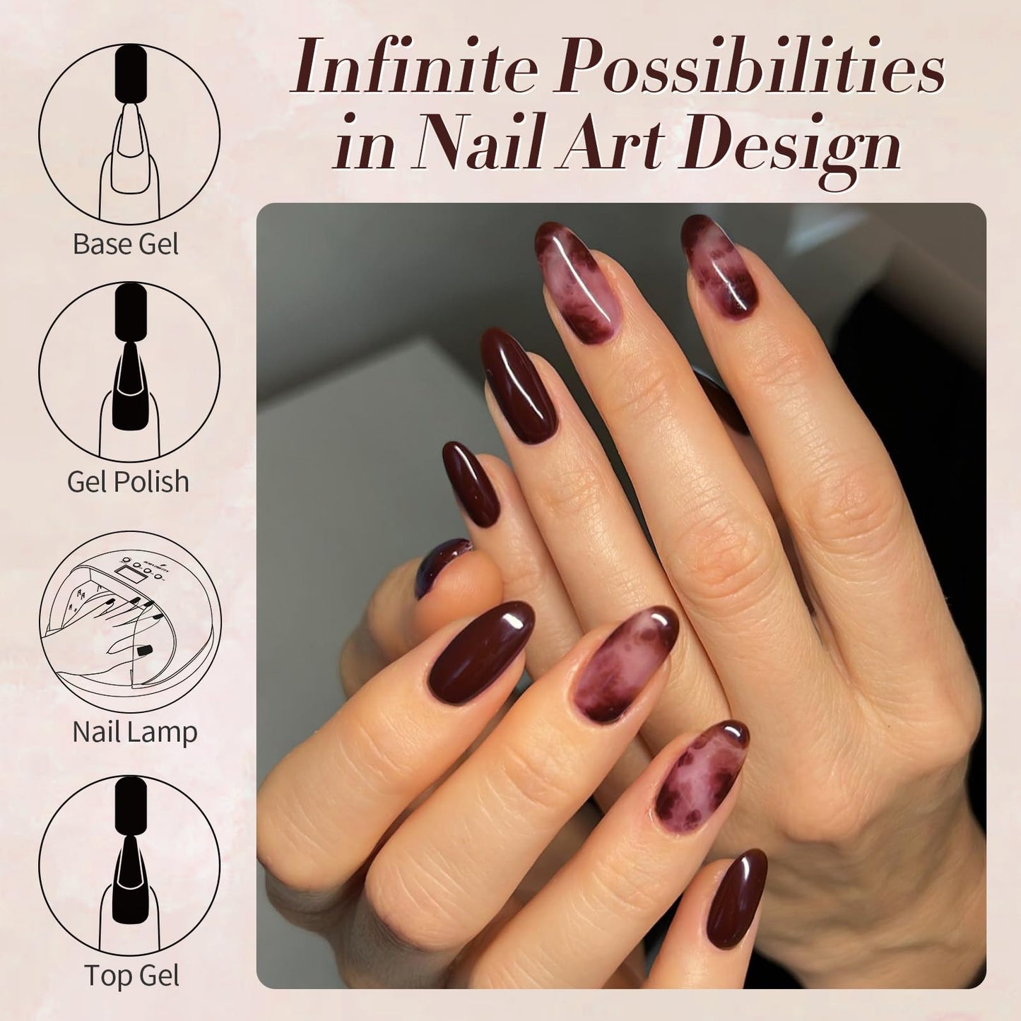 BORN PRETTY Dark Brown Gel Nail Polish Fall Winter Mocha Caramel Color Gel Polish Soak Off Gel Polish Nail Art Design Manicure Salon DIY Home 15ML