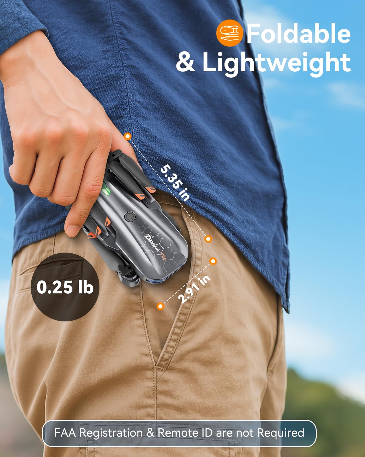 FERIETELF Drone with Camera for Kids - Foldable Mini Drones for Beginners or Adults, 1080P HD RC Quadcopter, w/2 Batteries and Storage Case, Toy for Boys Girls