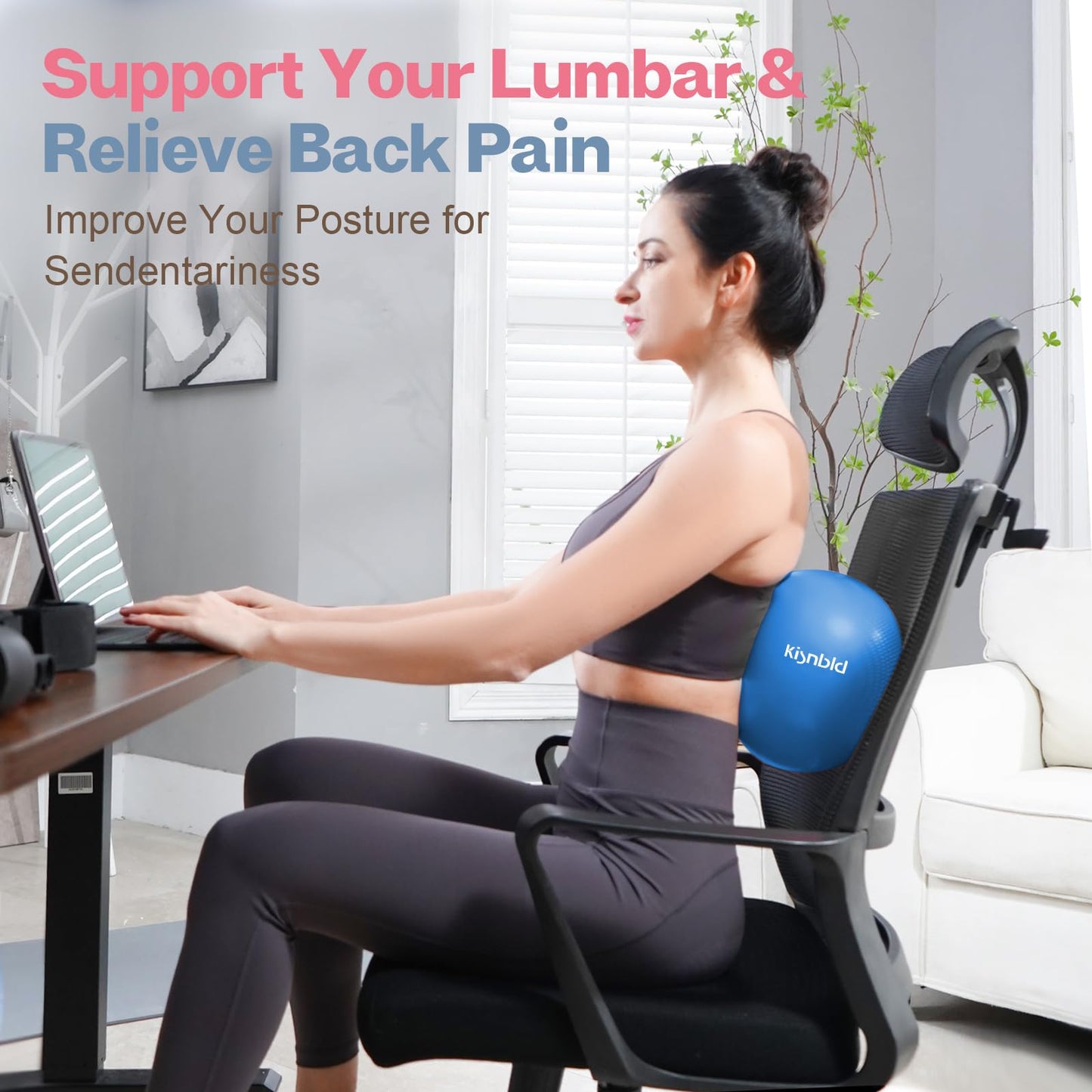 kisnbld Small Exercise Ball, 9 Inch Mini Pilates Ball, Anti Burst and Slip Resistant Mini Yoga Ball for Stability, Fitness, Physical Therapy, Stretching & Core Strength Workout at Home Gym & Office