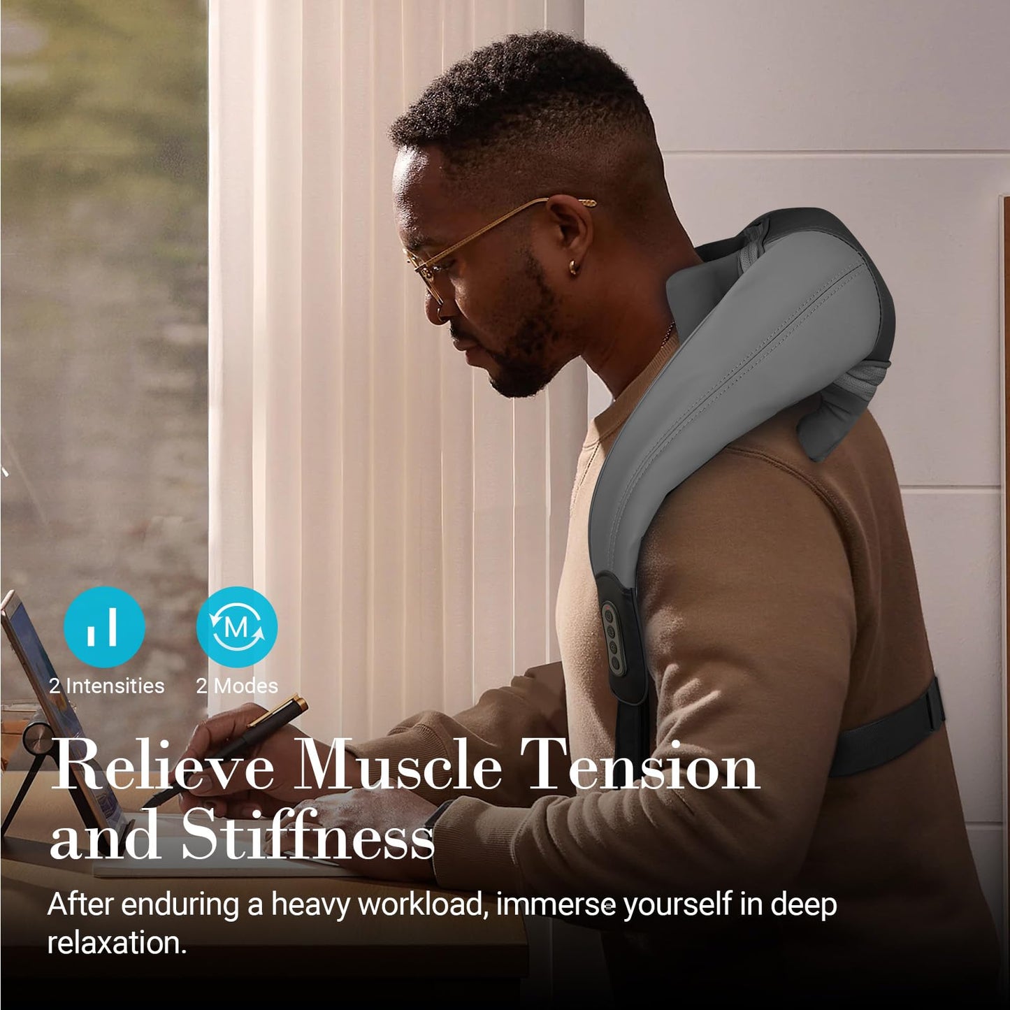 CuPiLo Shiatsu Neck and Shoulder Massager with Heat - FSA HSA Eligible,Cordless 4D Deep Tissue Kneading Massager, Rechargeable Massage for Neck, Shoulder,Ideal Gift for Women,Men