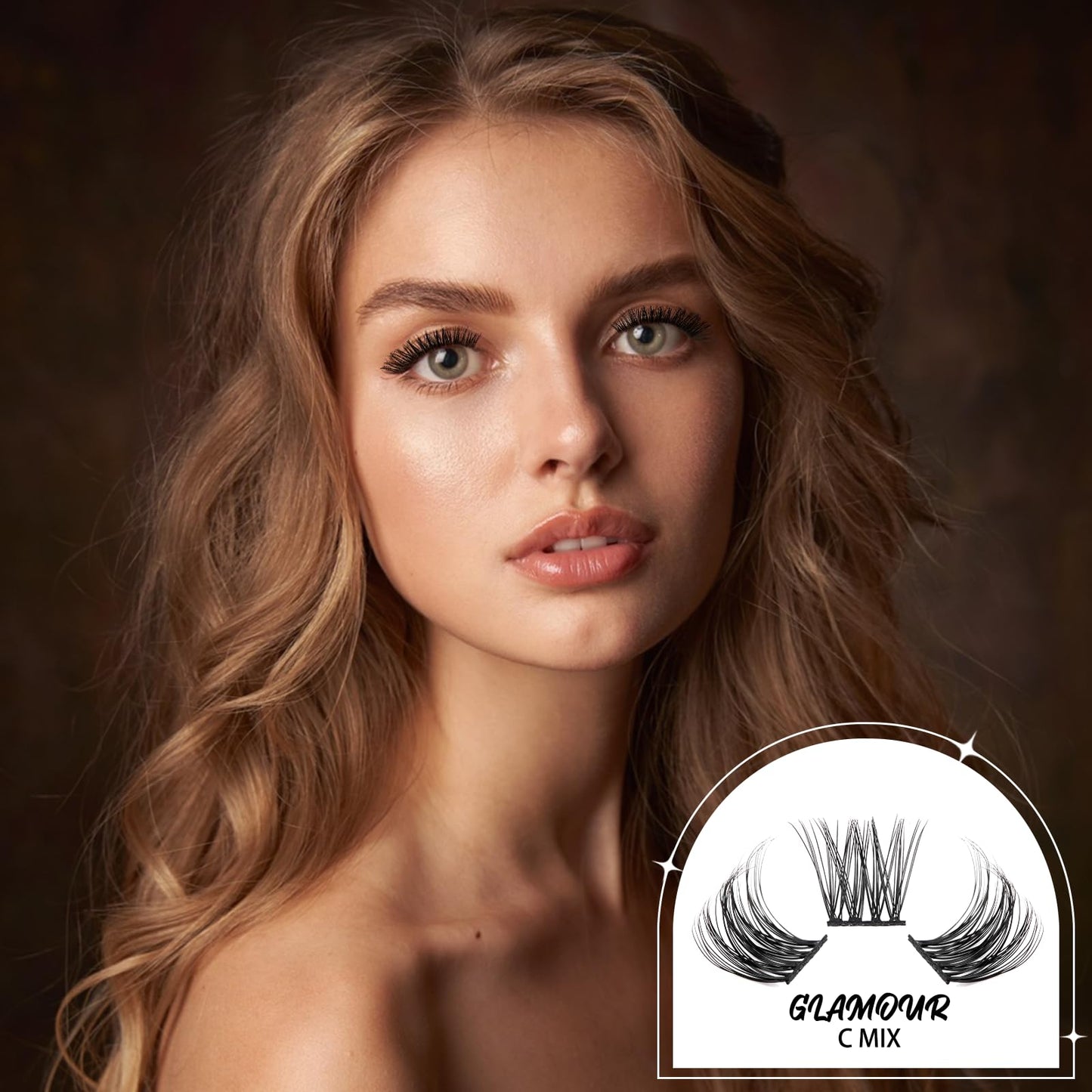 LANKIZ DIY Lash Extensions, 72pcs Wispy Lash Clusters,16mm Individual Lashes, Soft & Natural Cluster Eyelash Extensions