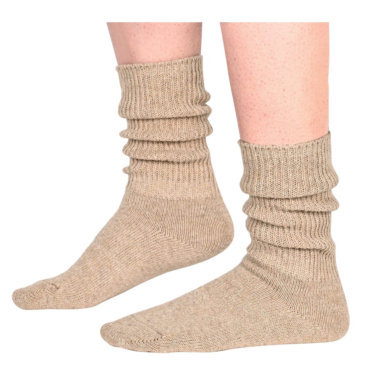 sockfun Novelty Slouch Socks For Women Girls, Scrunch Socks Women, Cotton Long High Tube Socks Cream