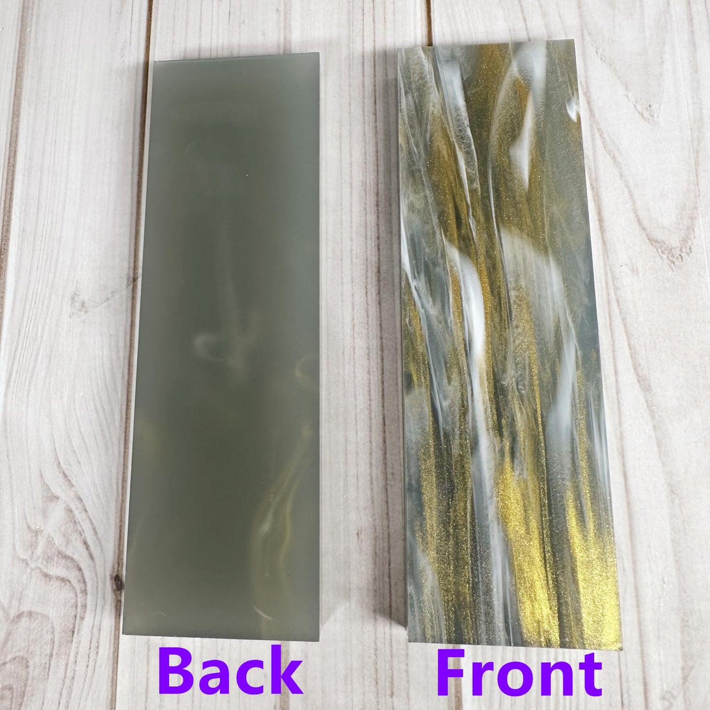 Uotowell Pre-Cut Epoxy Resin Scales Blanks for Decorative Inlays in Guitar Bodies, Necks, Engraved Knife Handle and Gun Grips - Stone Gray