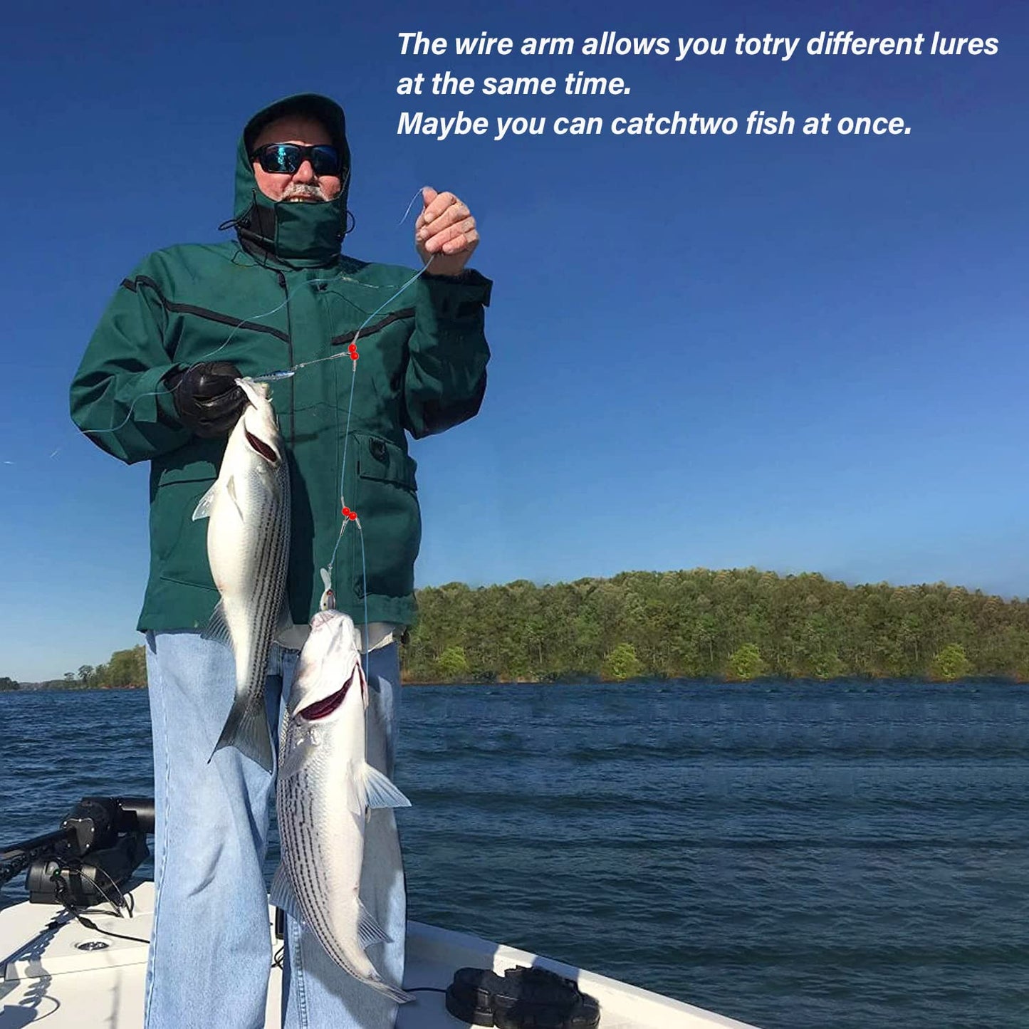 YOTO Fishing Leaders,Saltwater Tackle Rig with Swivels Snap, High-Strength Fishing Wire Gear Equipment for Lures Bait Or Hooks,1Arm and 2Arm