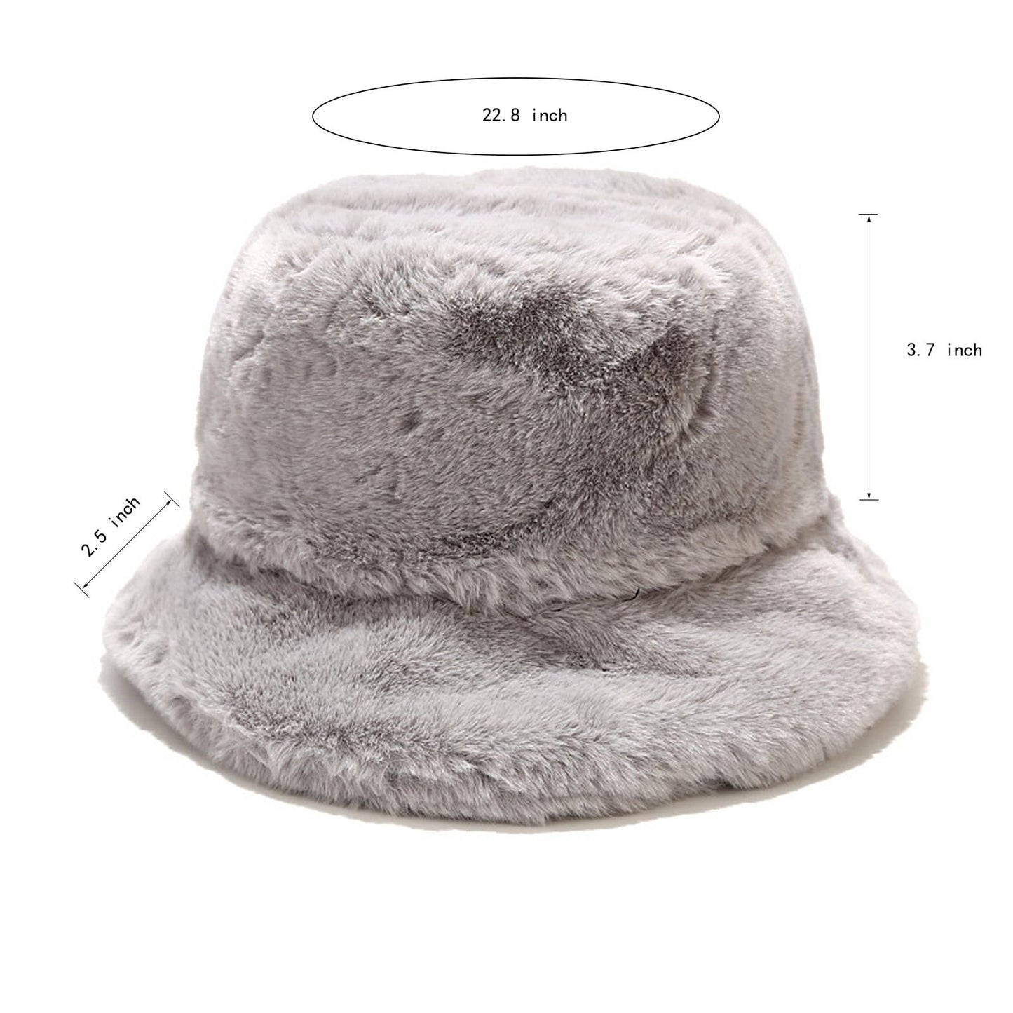 OCTEEN Winter Faux Fur Bucket Hat Fuzzy Warm Hat for Men Women