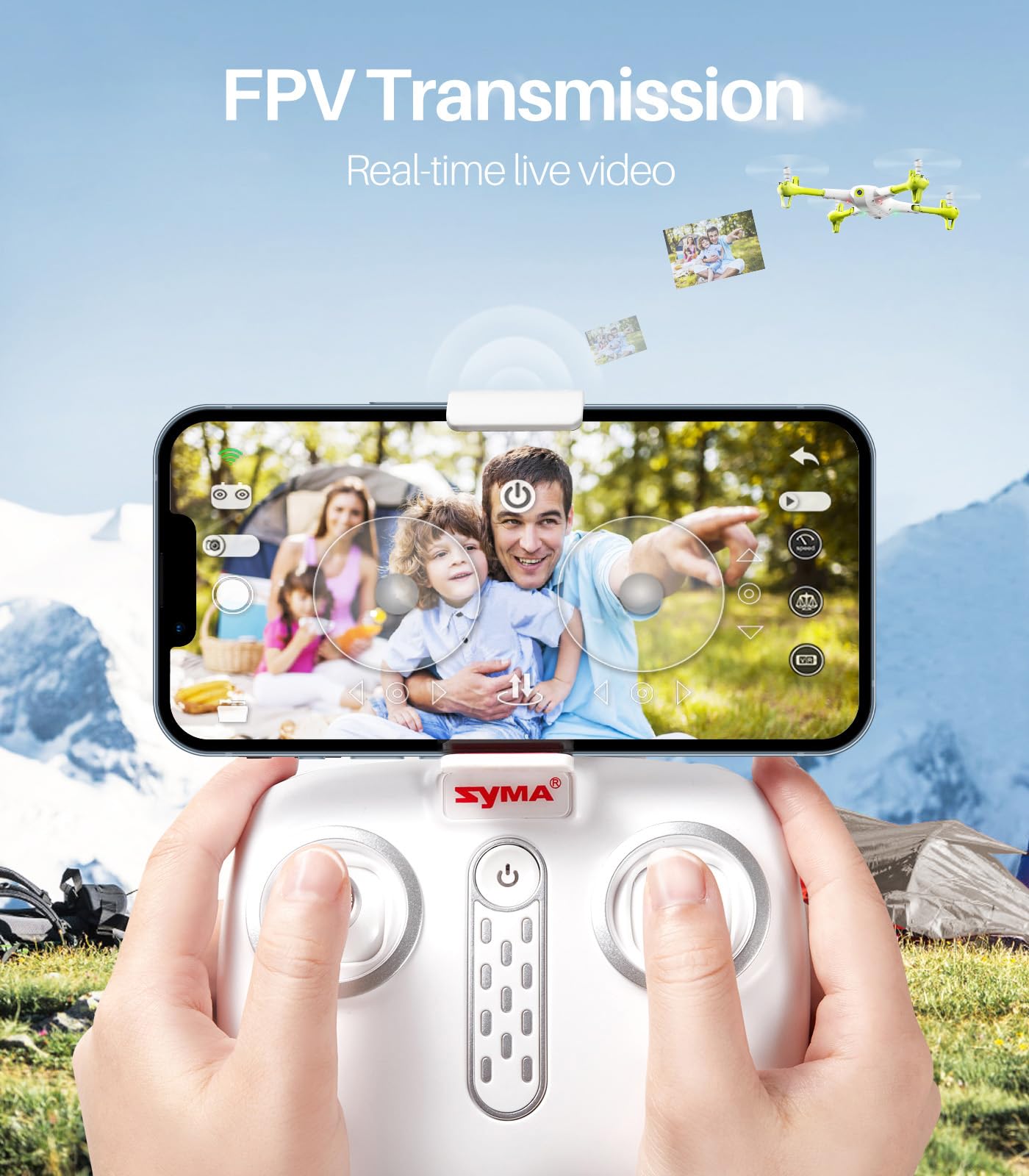 SYMA X600W Drone for Kids with 1080P HD FPV Camera Remote Control Toys Gifts for Boys Girls with Altitude Hold, Headless Mode, One Key Take-off/Landing, 3D Flips and 2 Batteries, White