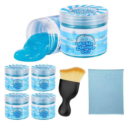 SURVART Car Cleaning Putty 4 Pack Cleaning Gel for Car Interior Reusable Vent Cleaner Kit Long-Lasting Keyboard Slime Cleaner Detailing Putty for Dust Removal (5.6oz/pcs)
