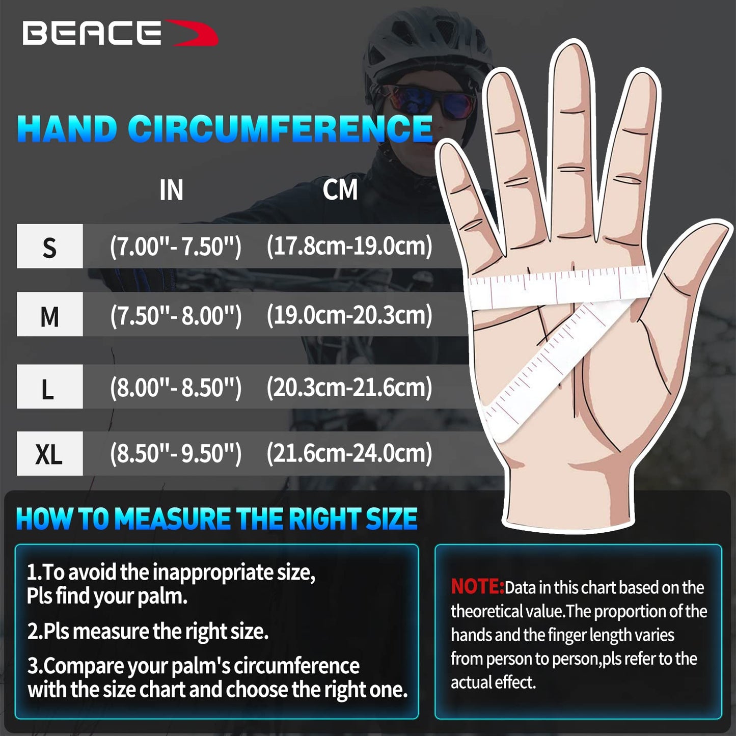 BEACE Cycling Gloves Bike Gloves Biking Gloves for Men Women with Touch Screen-Full Finger Mountain Bike Gloves Workout Gloves Road Bicycle Gloves with Anti-Slip silicone palm