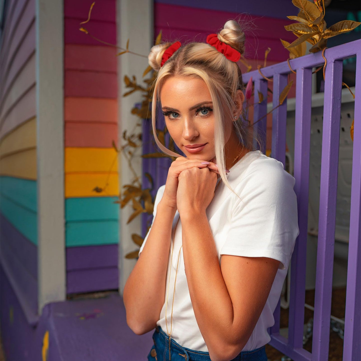 ACO-UINT 20 Pack Satin Hair Accessories for Women - Bow Scrunchies, Bunny Ear Hair Ties with Tails for Thick Hair and Girls