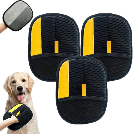 Electrostatic Gloves Pet Hair Removal,Pet Hair Removal Glove,Efficient Grooming Gloves for Pet Hair,Reusable Double Sided for Couch, Furniture,Carpet(A-3Pcs)