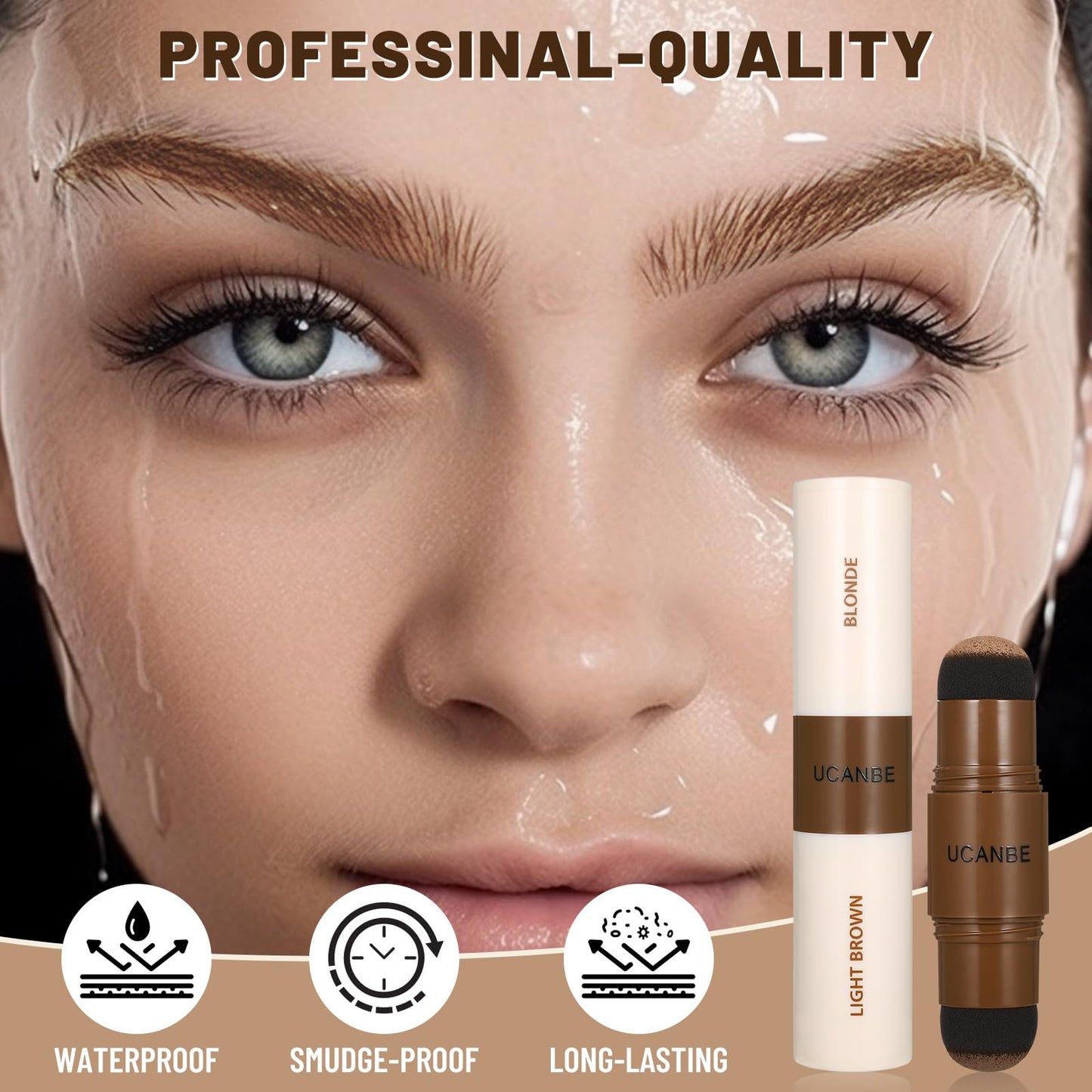 UCANBE 25PCS Eyebrow Stamp Stencil Kit With Dual-Color Eyebrow Stamp Pomade,20 Reusable Eyebrow Stencils,Finising Powder,Brush,Eyebrow Razor,Zipper Pouch,Waterproof Eye Brow Stamping and Shaping Kit01