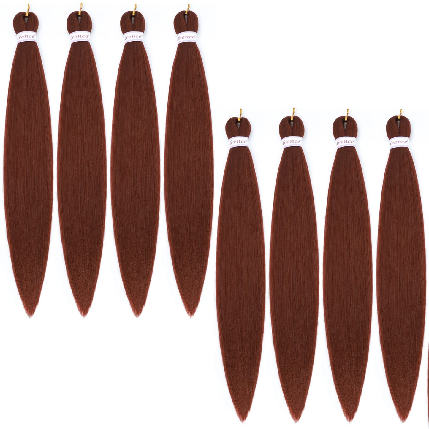 Alrence Pre Stretched Braiding Hair Long Braid 18 Inch 8 Packs Professional Braiding Hair Extensions Synthetic Crochet Twist Braids (18 Inch, 350#)