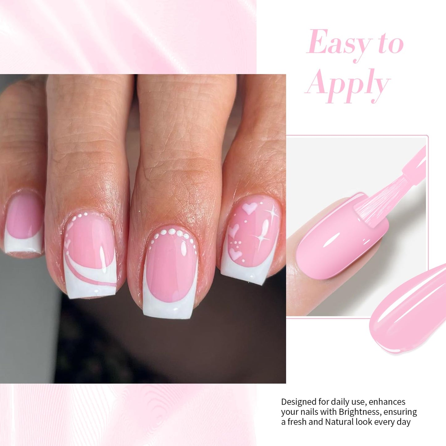 Born Pretty Pink Gel Nail Polish Valentine's Day Gift Pink Heart Color Gel Polish Nail Art Design Manicure Salon DIY Home 15ml