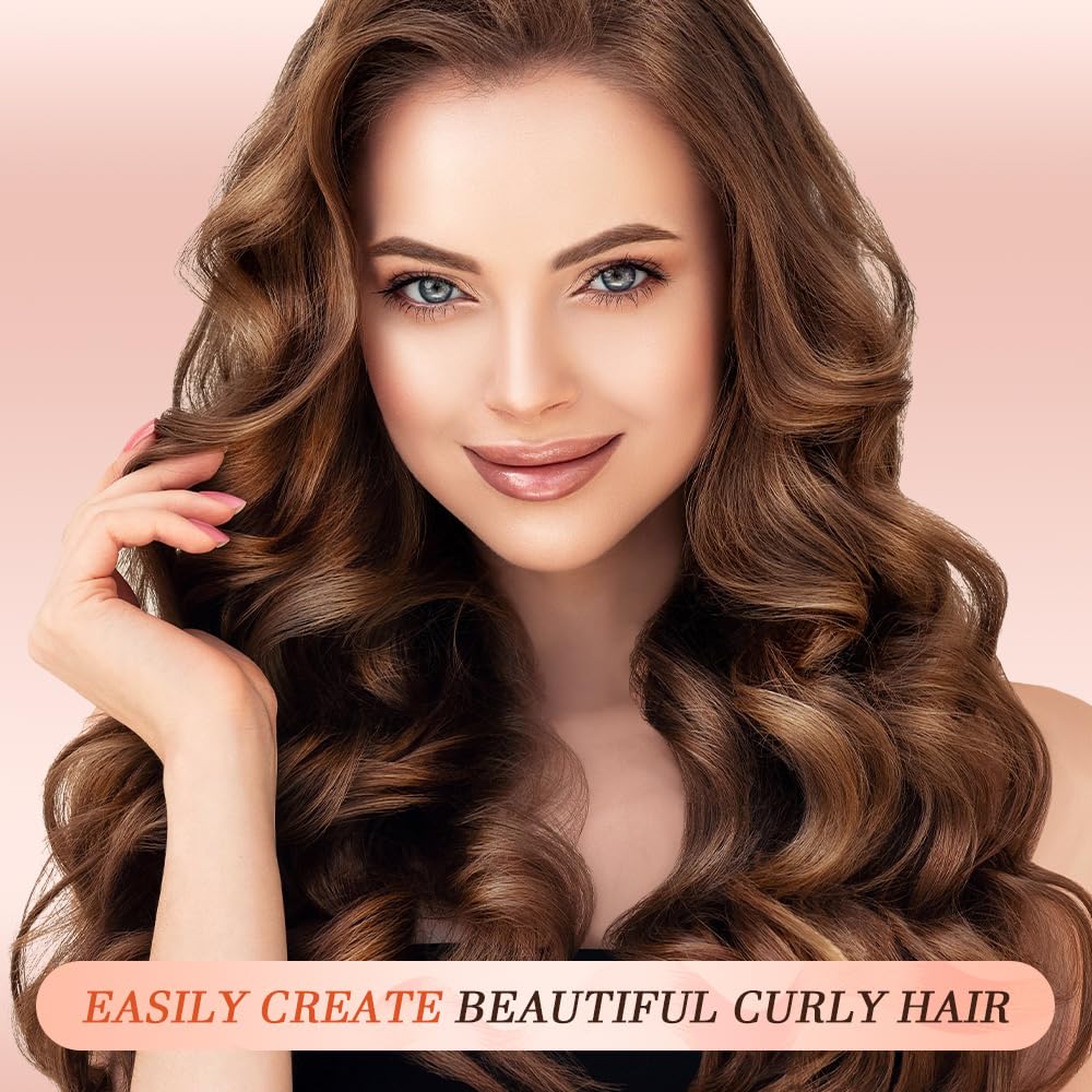 Curling Brush,Cordless Rechargeable Hair Curling Brush,Anti-Scald Heated Round Wand 4000mAh,for Short Hair and Long Hair,Up to 180°C,Heated Styling Straightener for Travel(Black)