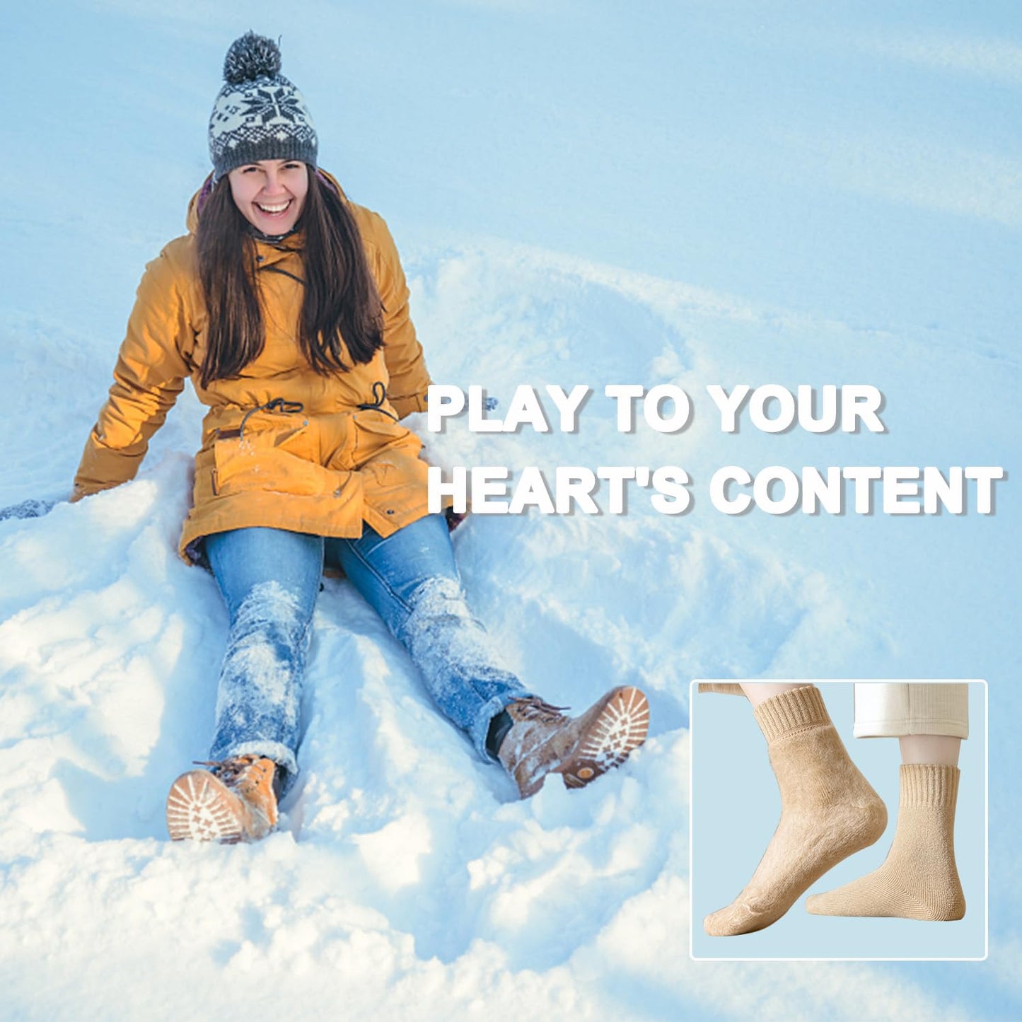 Thermal Boot Socks for Women Warm Winter Socks Thick Fuzzy Crew Socks For Hiking,Work,Skiing,Gifts