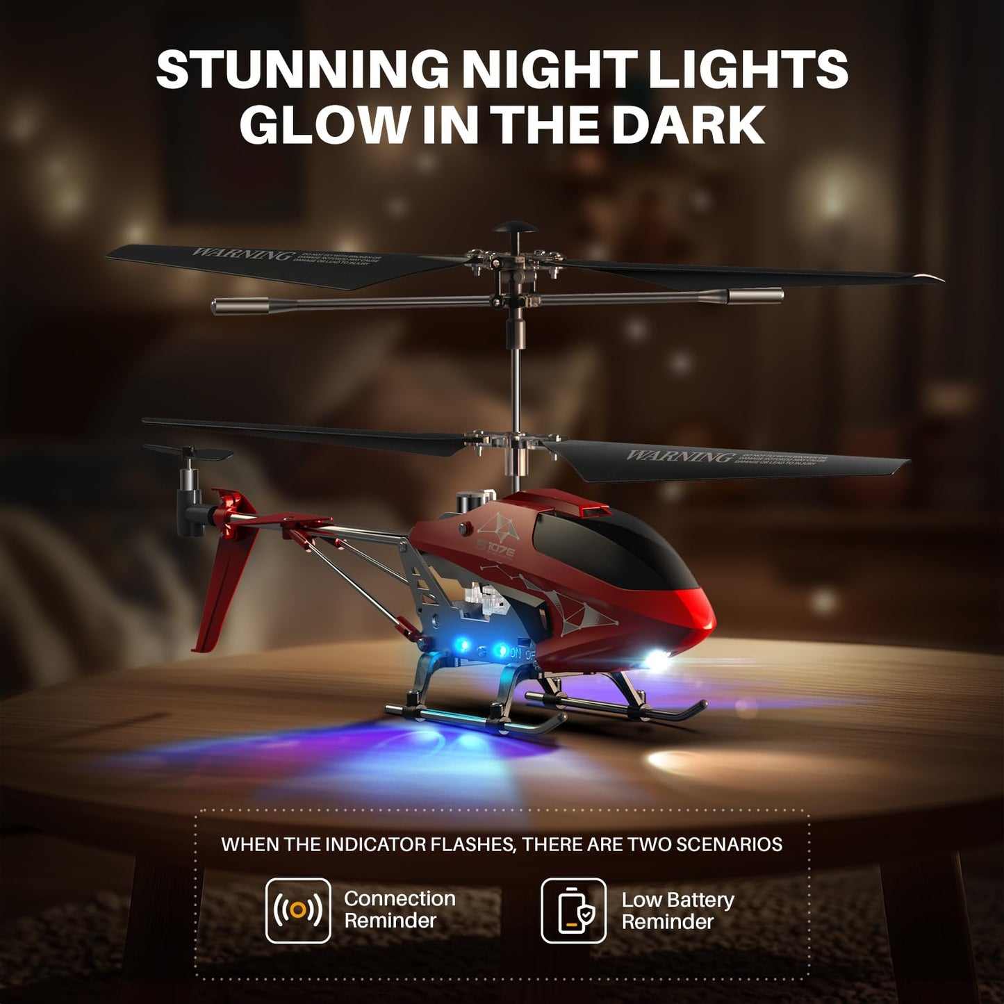 SYMA S107H-E RC Helicopter for Kids 8-12 and Beginners, Remote Control Helicopter with Altitude Hold, 2 Speed Modes, Whole Alloy Toy for Boys Girls Indoor Gift